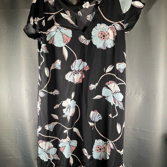 Women’s A New Day black flower summer dress- Size large - Picture 3 of 5